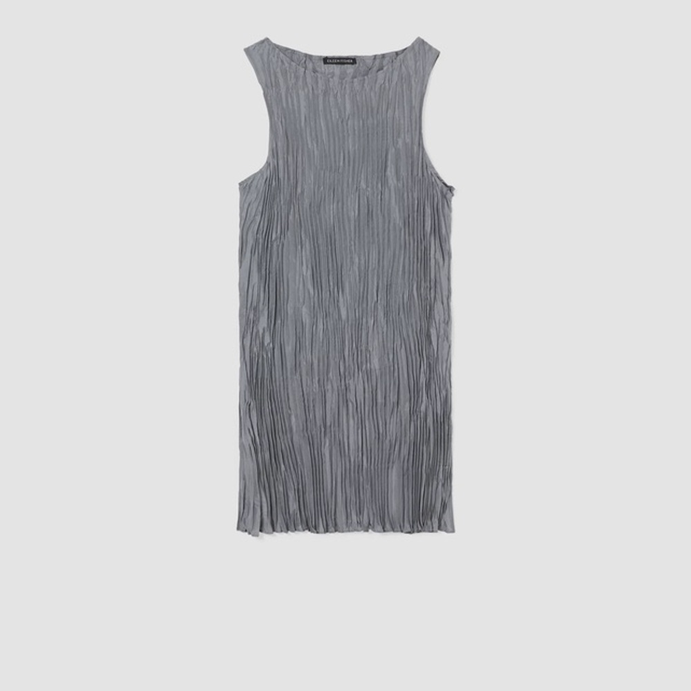 Eileen Fisher Crushed Silk Long Tank